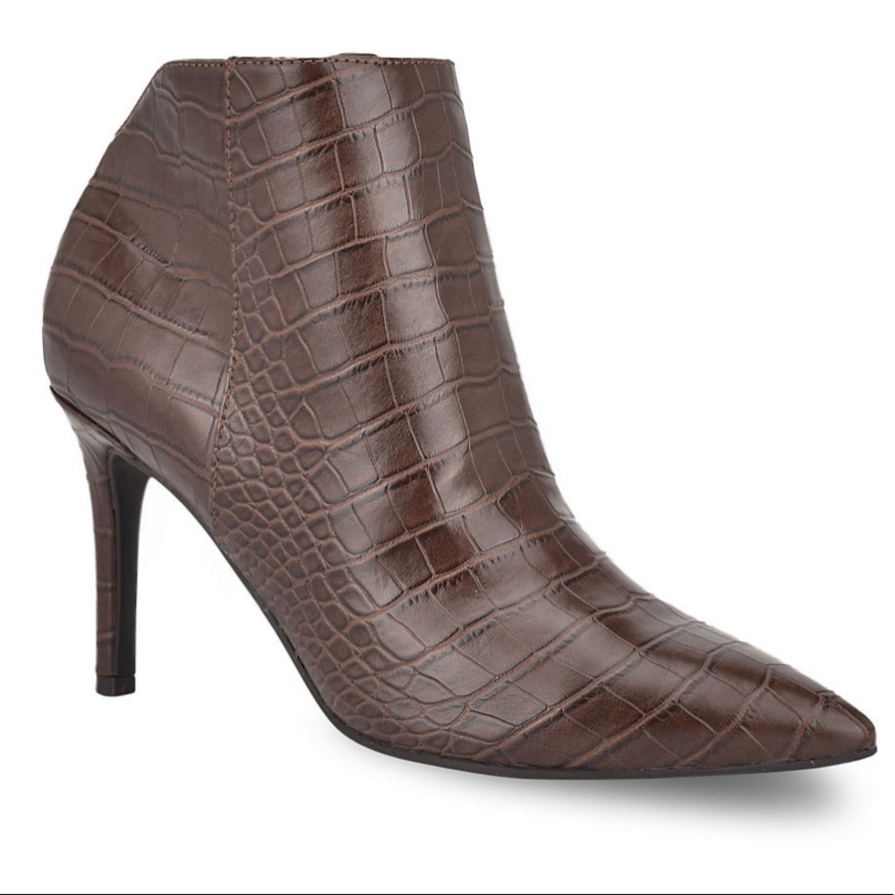 NINE WEST Faux Crocodile Ankle Boot